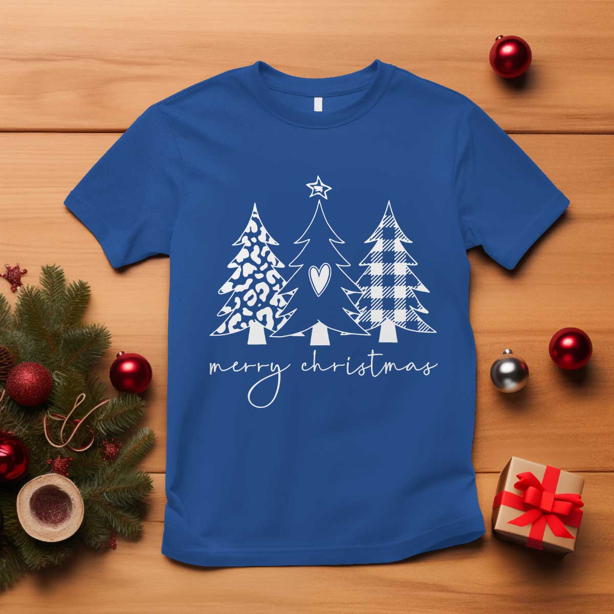 Merry & Bright Christmas Trees T Shirt Chic Winter Shirt Cute Holiday Tee Xmas Gift - Wonder Print Shop