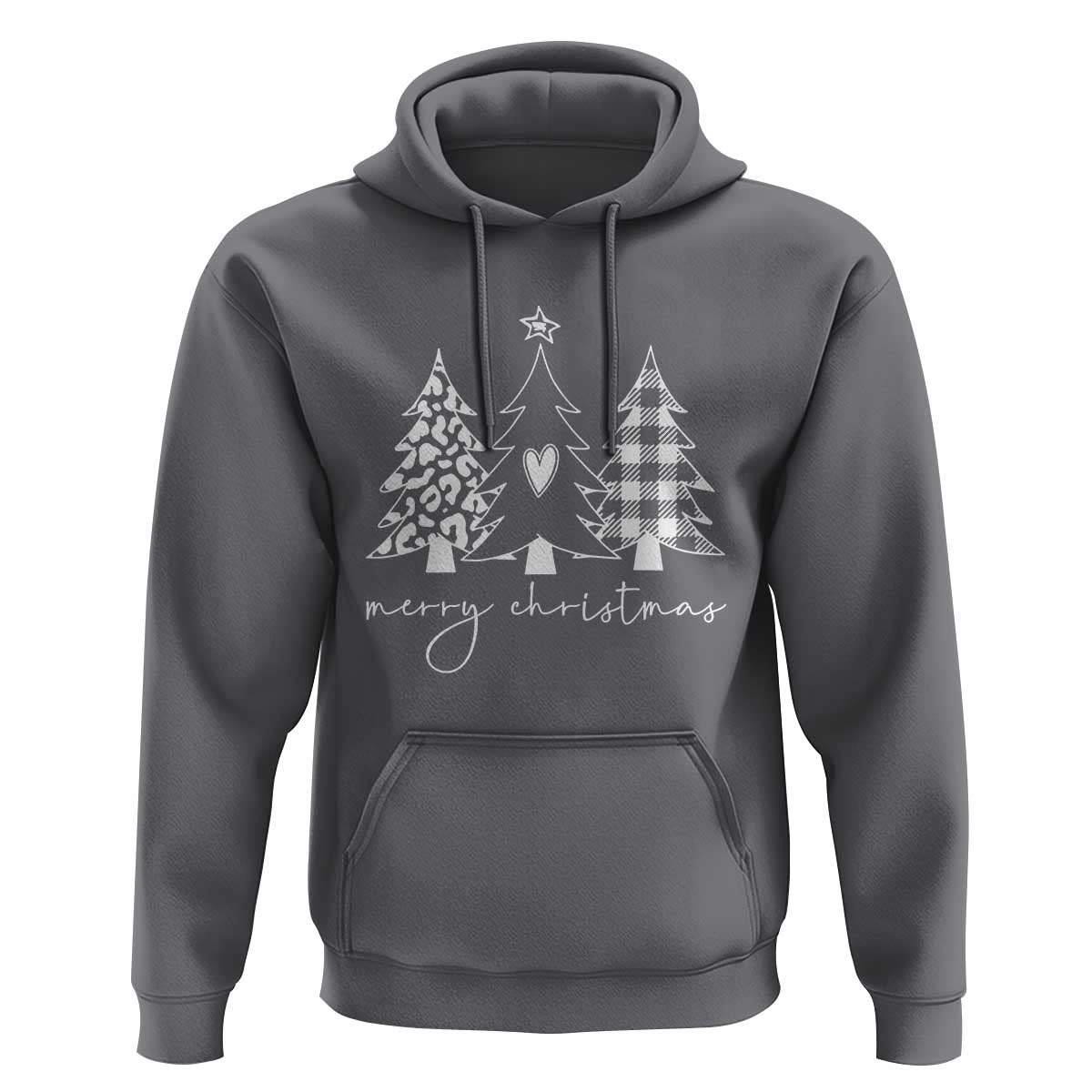 Merry & Bright Christmas Trees Hoodie Chic Winter Shirt Cute Holiday Tee Xmas Gift