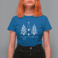 Merry & Bright Christmas Trees T Shirt For Women Chic Winter Shirt Cute Holiday Tee Xmas Gift - Wonder Print Shop