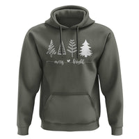 Merry & Bright Christmas Trees Hoodie Holiday Tee Xmas Gift