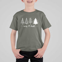 Merry & Bright Christmas Trees T Shirt For Kid Holiday Tee Xmas Gift - Wonder Print Shop