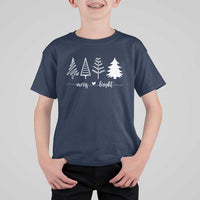 Merry & Bright Christmas Trees T Shirt For Kid Holiday Tee Xmas Gift - Wonder Print Shop