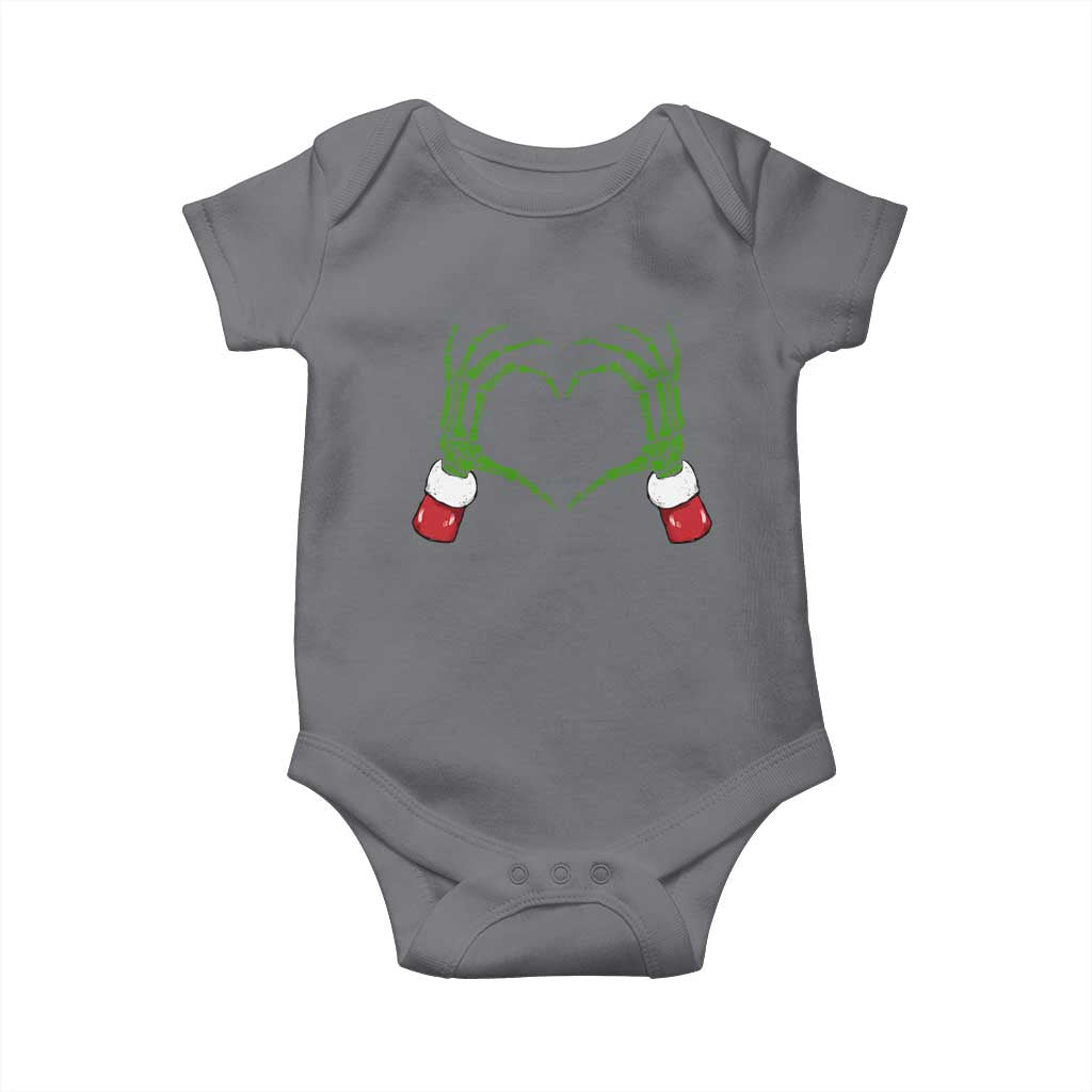 Christmas Skeleton Heart Hands Baby Onesie