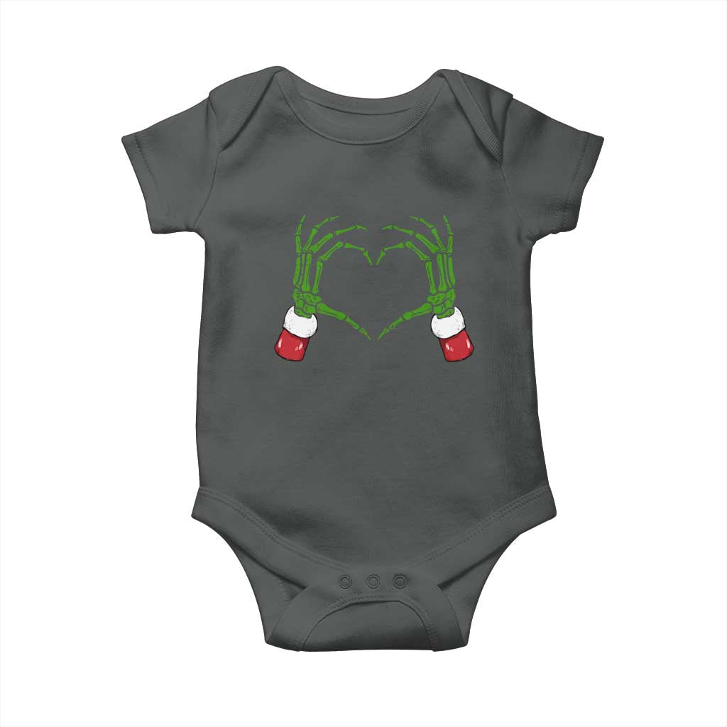 Christmas Skeleton Heart Hands Baby Onesie