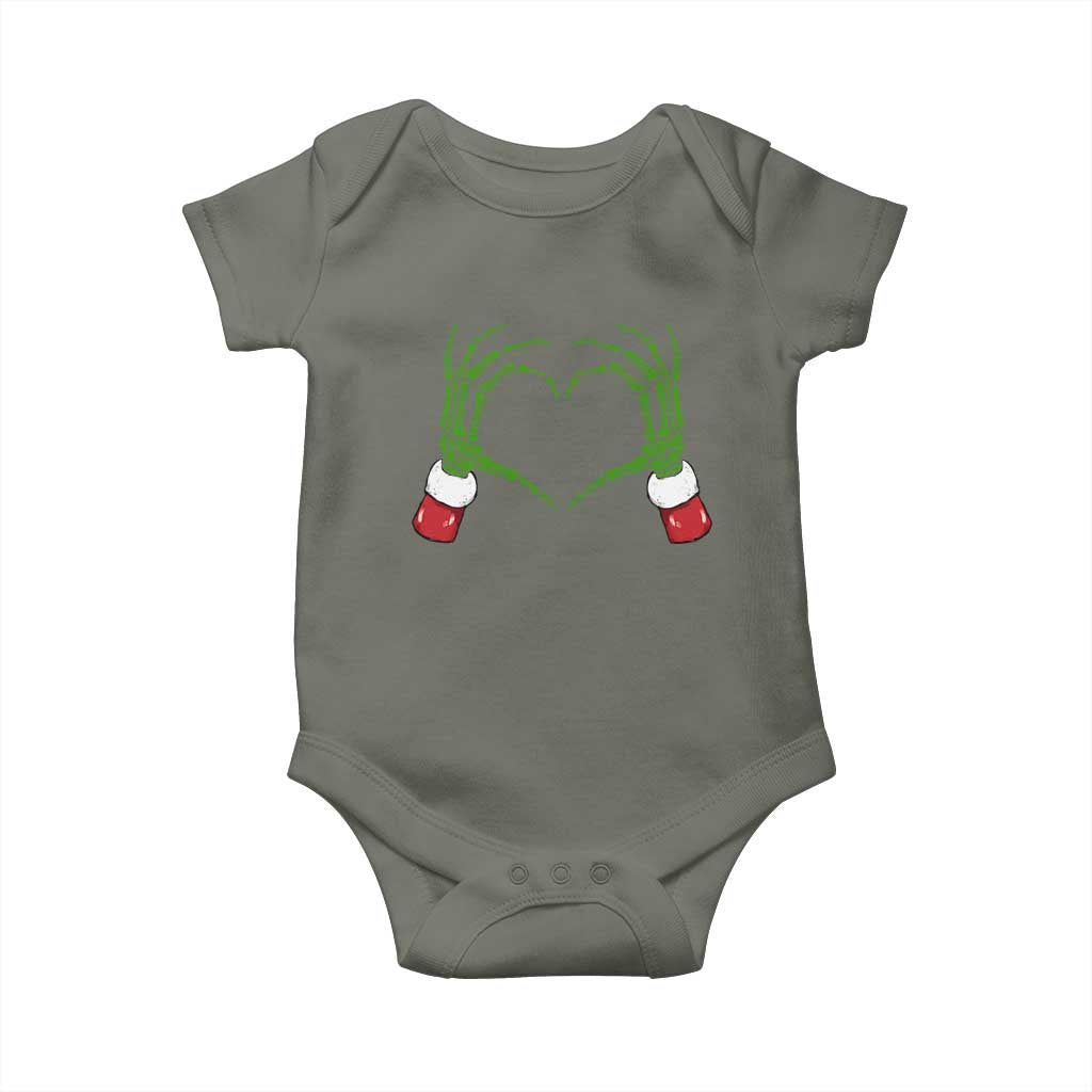 Christmas Skeleton Heart Hands Baby Onesie