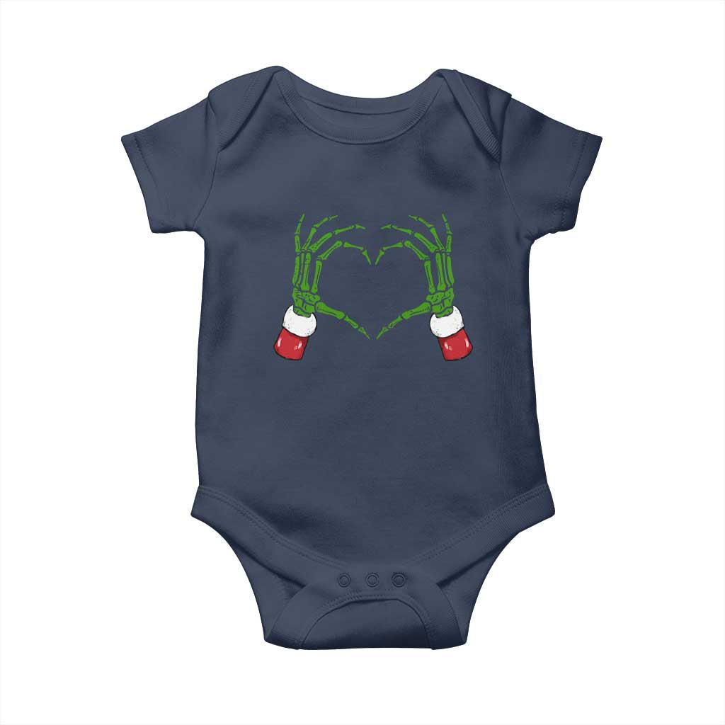 Christmas Skeleton Heart Hands Baby Onesie