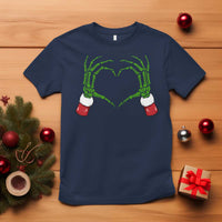 Christmas Skeleton Heart Hands T Shirt - Wonder Print Shop