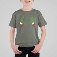 Christmas Skeleton Heart Hands T Shirt For Kid - Wonder Print Shop