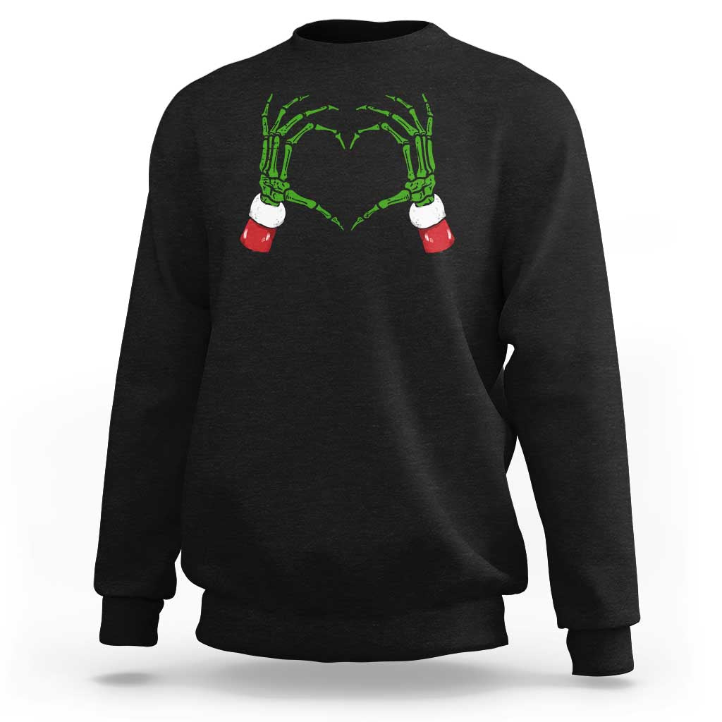 Christmas Skeleton Heart Hands Sweatshirt - Wonder Print Shop