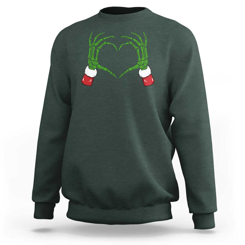 Christmas Skeleton Heart Hands Sweatshirt - Wonder Print Shop