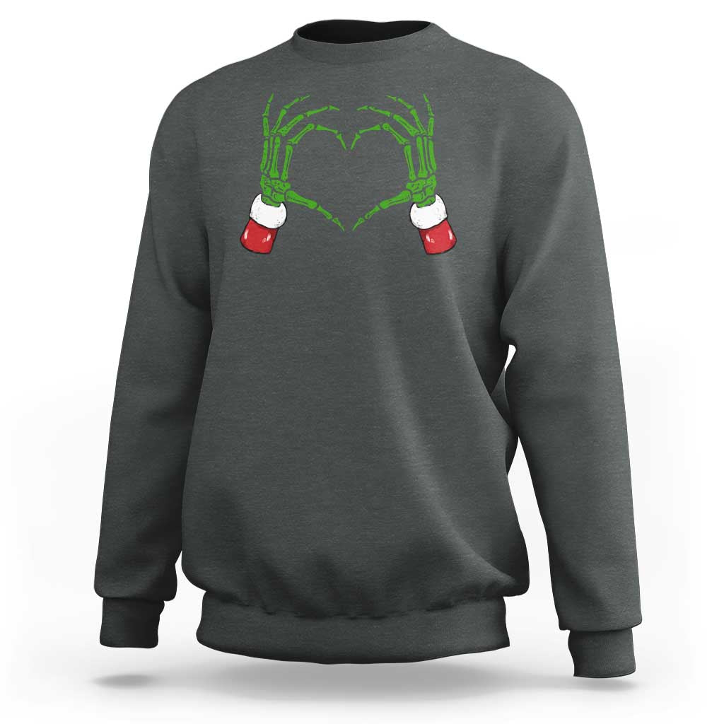 Christmas Skeleton Heart Hands Sweatshirt - Wonder Print Shop
