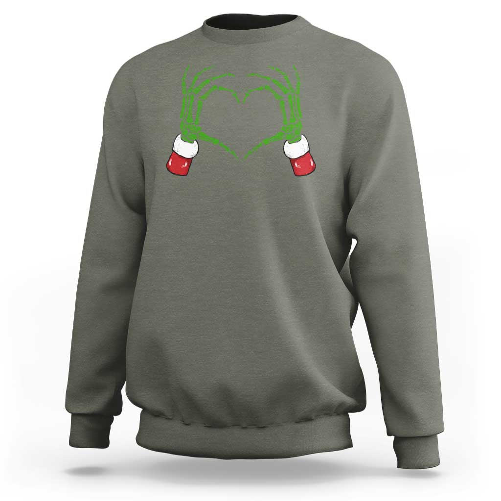 Christmas Skeleton Heart Hands Sweatshirt - Wonder Print Shop