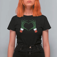 Christmas Skeleton Heart Hands T Shirt For Women - Wonder Print Shop
