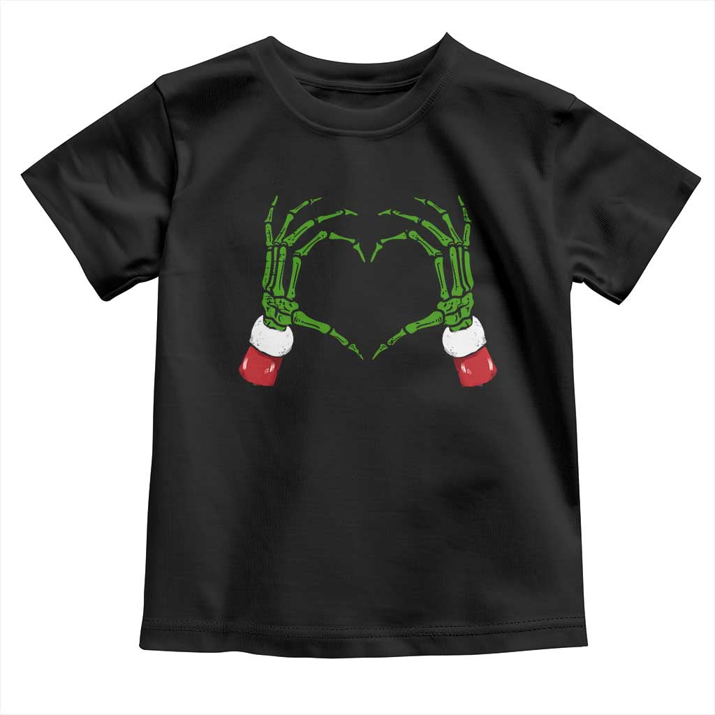 Christmas Skeleton Heart Hands Toddler T Shirt