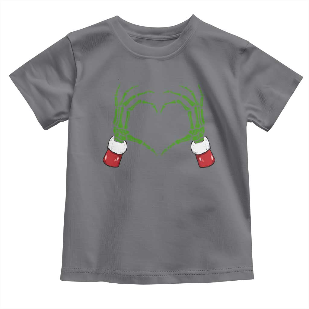 Christmas Skeleton Heart Hands Toddler T Shirt