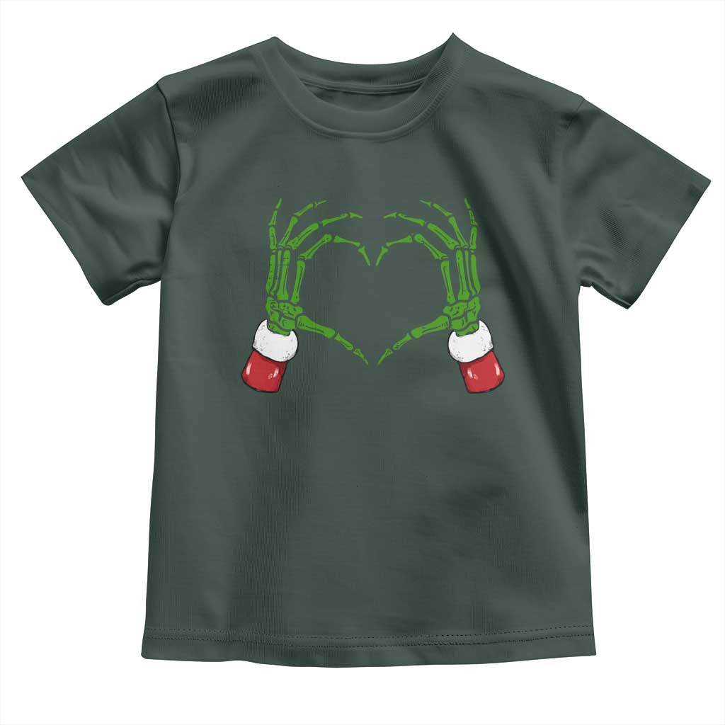 Christmas Skeleton Heart Hands Toddler T Shirt