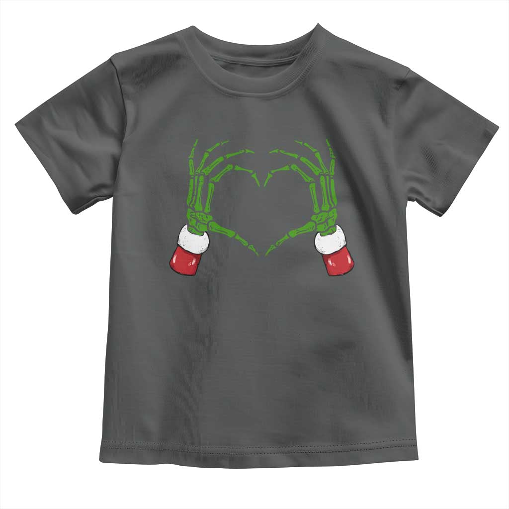 Christmas Skeleton Heart Hands Toddler T Shirt