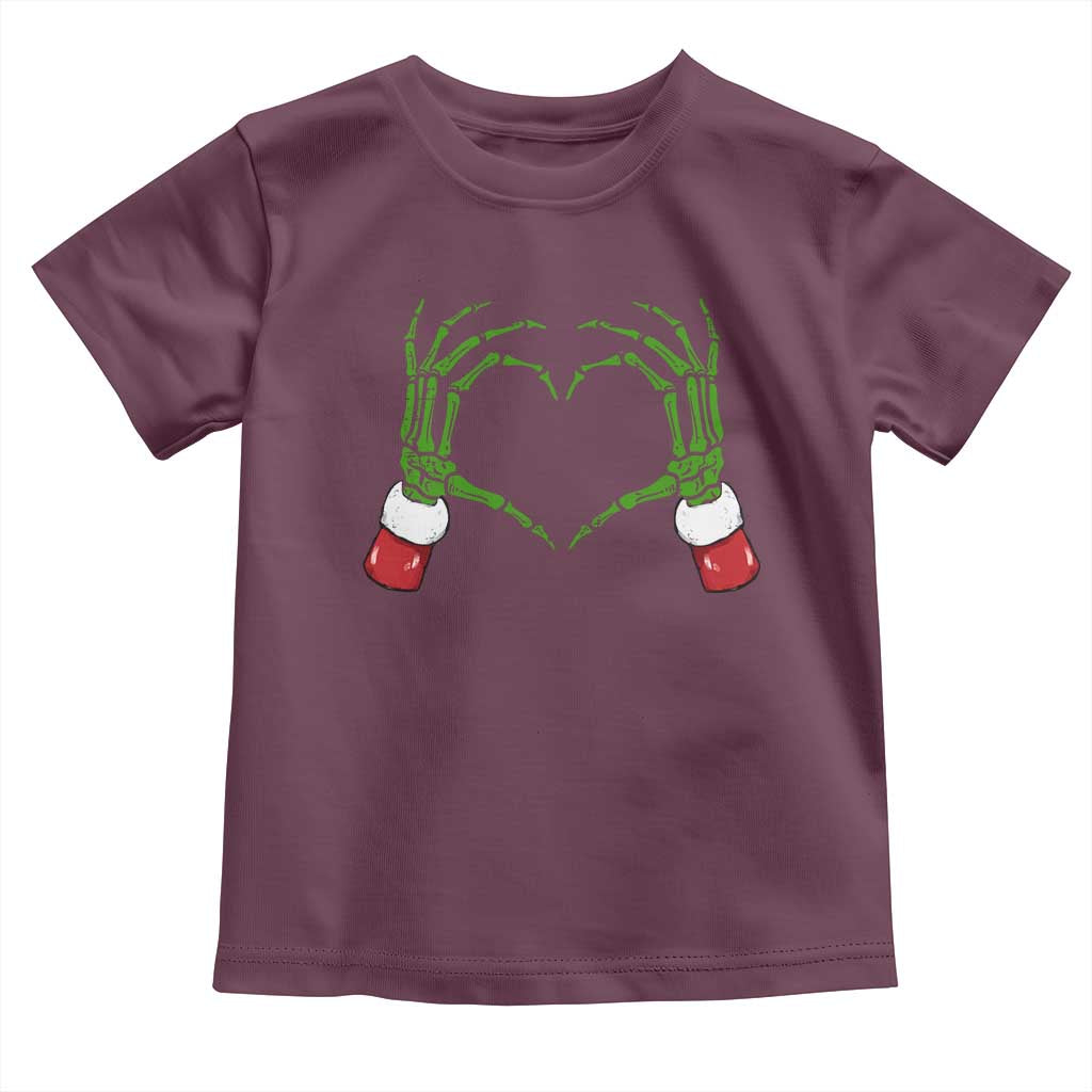 Christmas Skeleton Heart Hands Toddler T Shirt