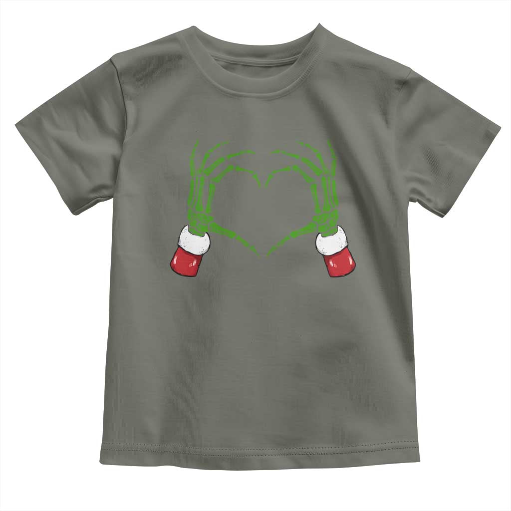 Christmas Skeleton Heart Hands Toddler T Shirt