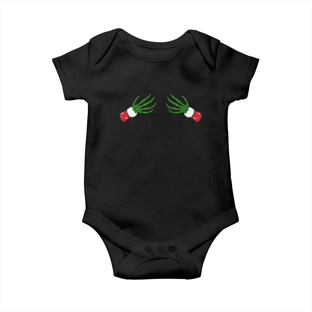 Funny Christmas Baby Onesie Women's Boob Skeleton Hand