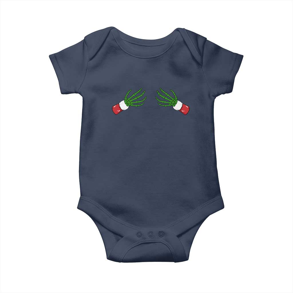 Funny Christmas Baby Onesie Women's Boob Skeleton Hand