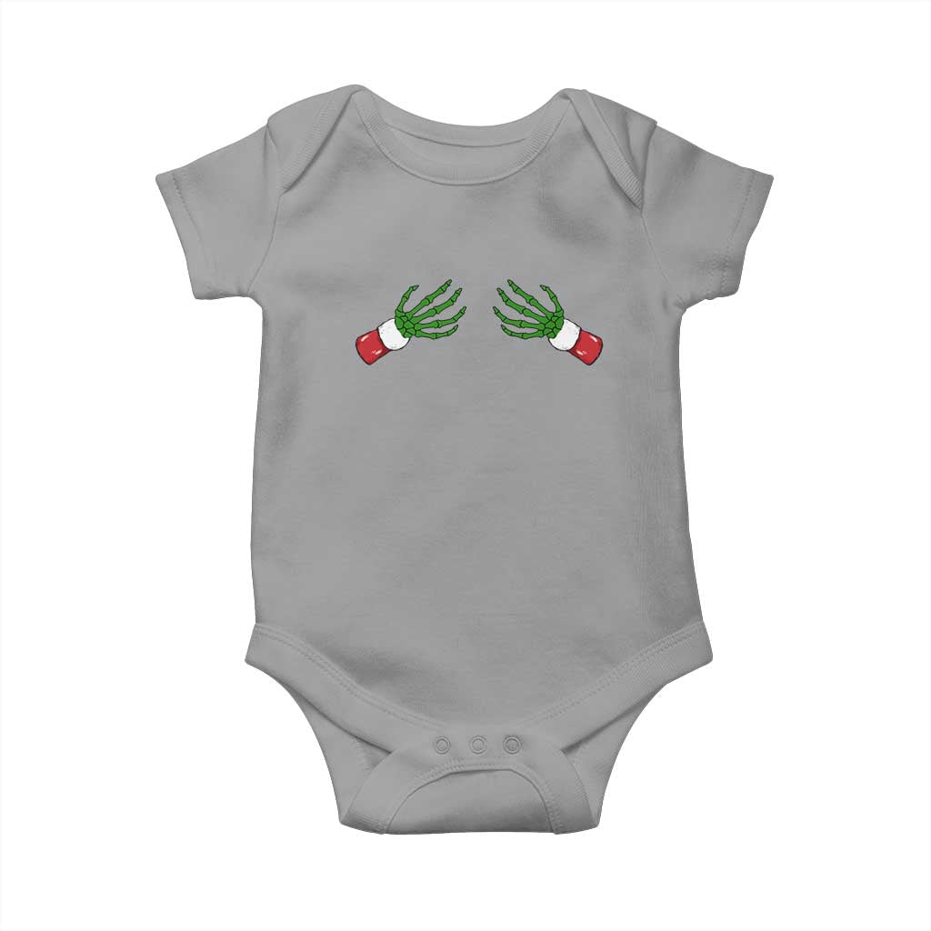 Funny Christmas Baby Onesie Women's Boob Skeleton Hand