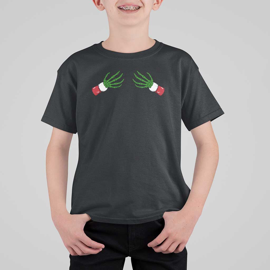 Funny Christmas T Shirt For Kid Women's Boob Skeleton Hand - Wonder Print Shop
