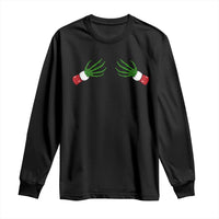 Funny Christmas Long Sleeve Shirt Women's Boob Skeleton Hand
