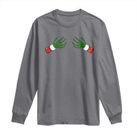Funny Christmas Long Sleeve Shirt Women's Boob Skeleton Hand