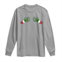 Funny Christmas Long Sleeve Shirt Women's Boob Skeleton Hand