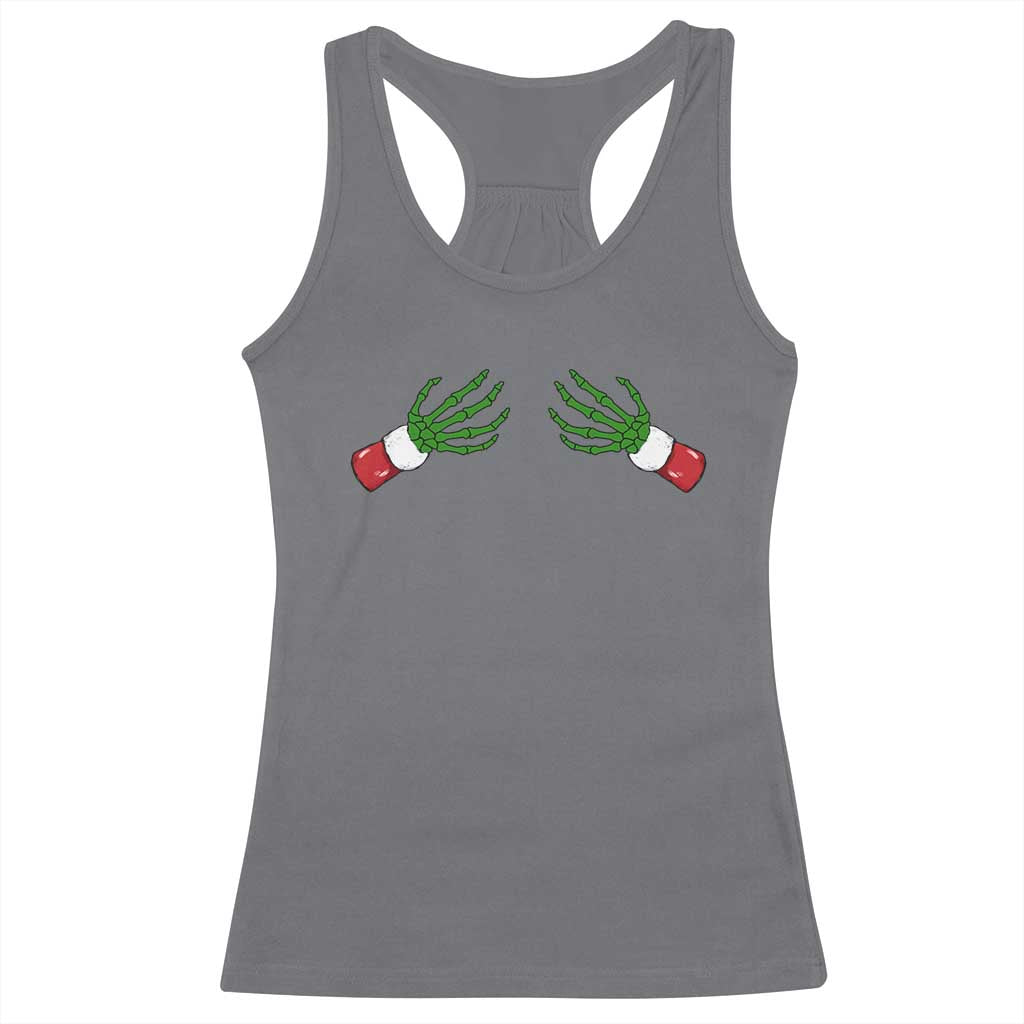 Funny Christmas Racerback Tank Top Women's Boob Skeleton Hand