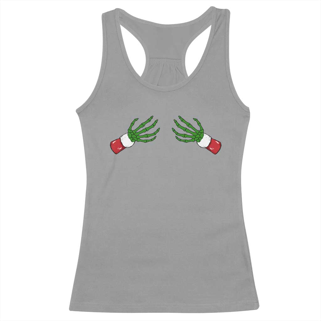 Funny Christmas Racerback Tank Top Women's Boob Skeleton Hand