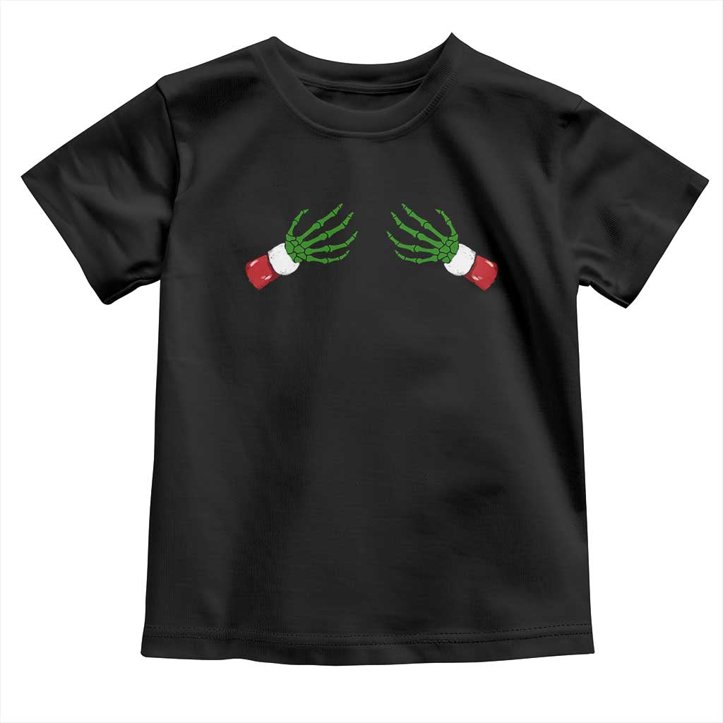 Funny Christmas Toddler T Shirt Women's Boob Skeleton Hand