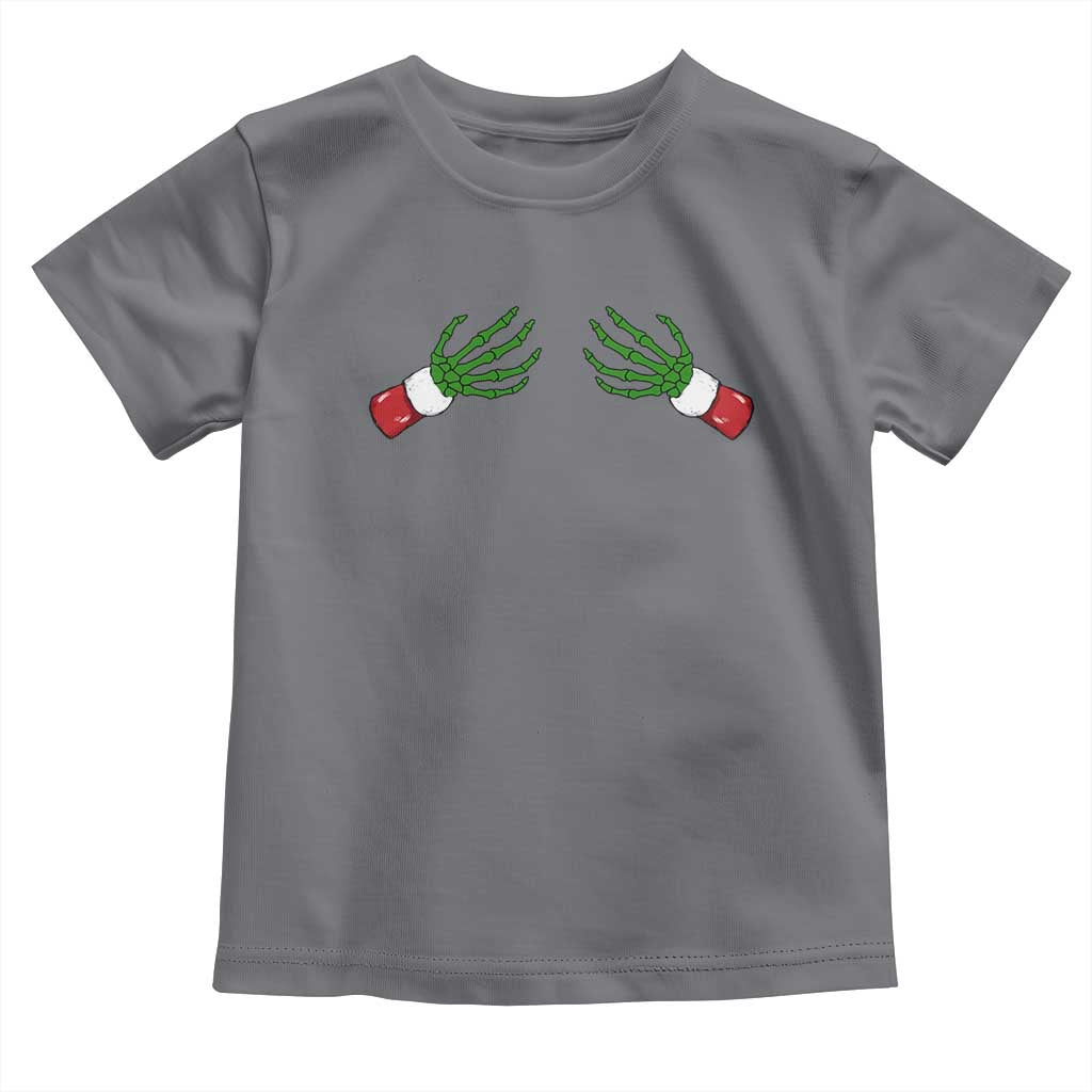 Funny Christmas Toddler T Shirt Women's Boob Skeleton Hand