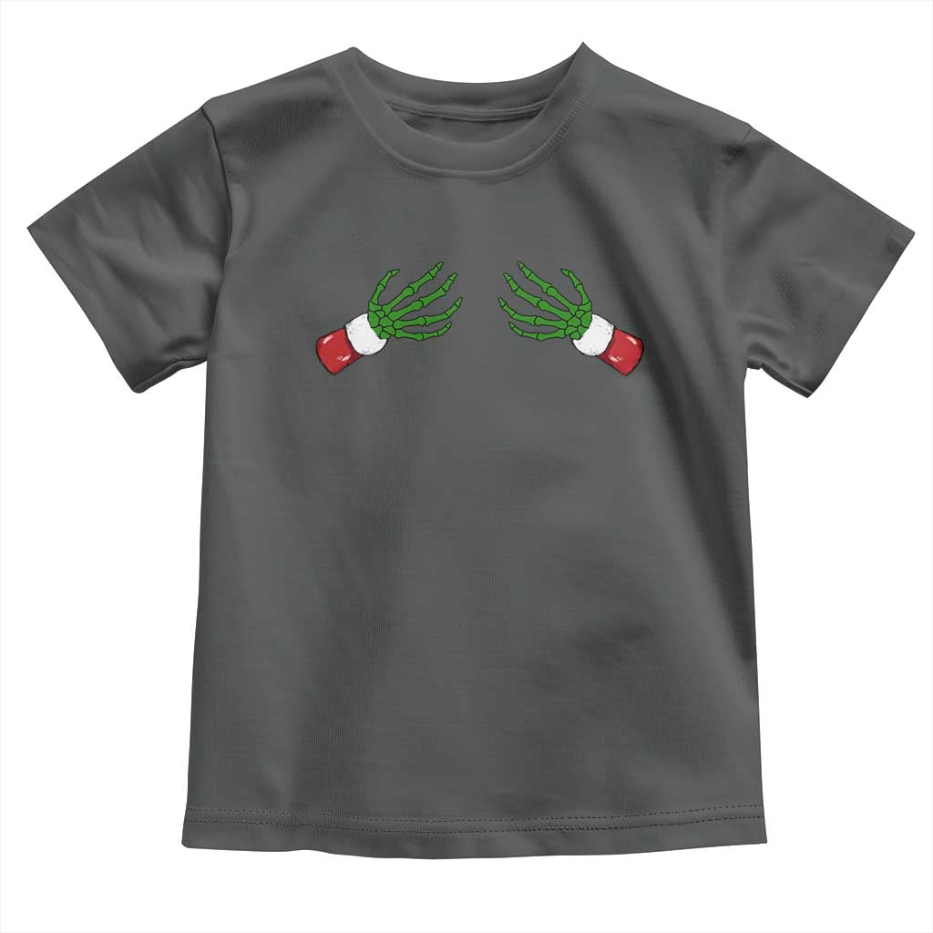 Funny Christmas Toddler T Shirt Women's Boob Skeleton Hand