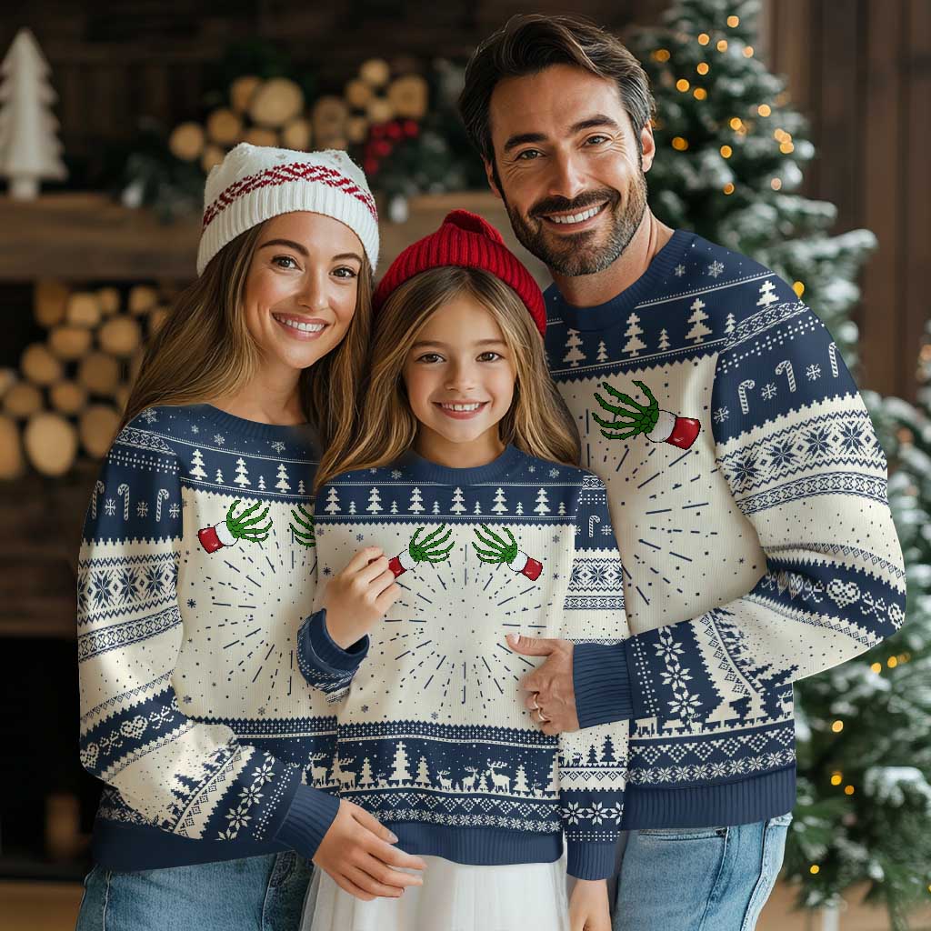 Funny Ugly Christmas Sweater Women's Boob Skeleton Hand - Wonder Print Shop