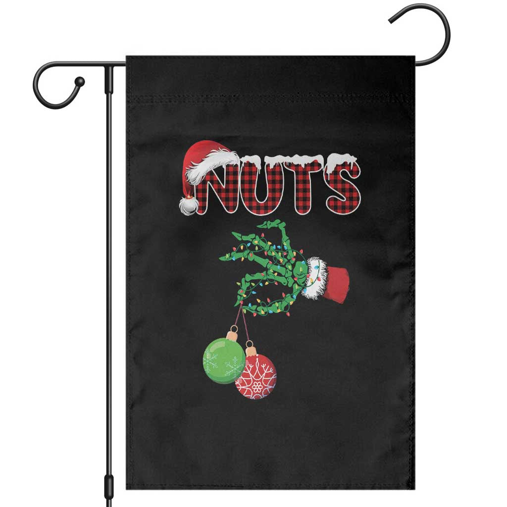 Funny Couples Christmas Garden Flag Chest And Nuts Matching Holiday Skeleton Hand - Wonder Print Shop