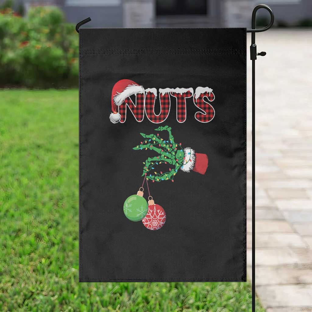 Funny Couples Christmas Garden Flag Chest And Nuts Matching Holiday Skeleton Hand - Wonder Print Shop