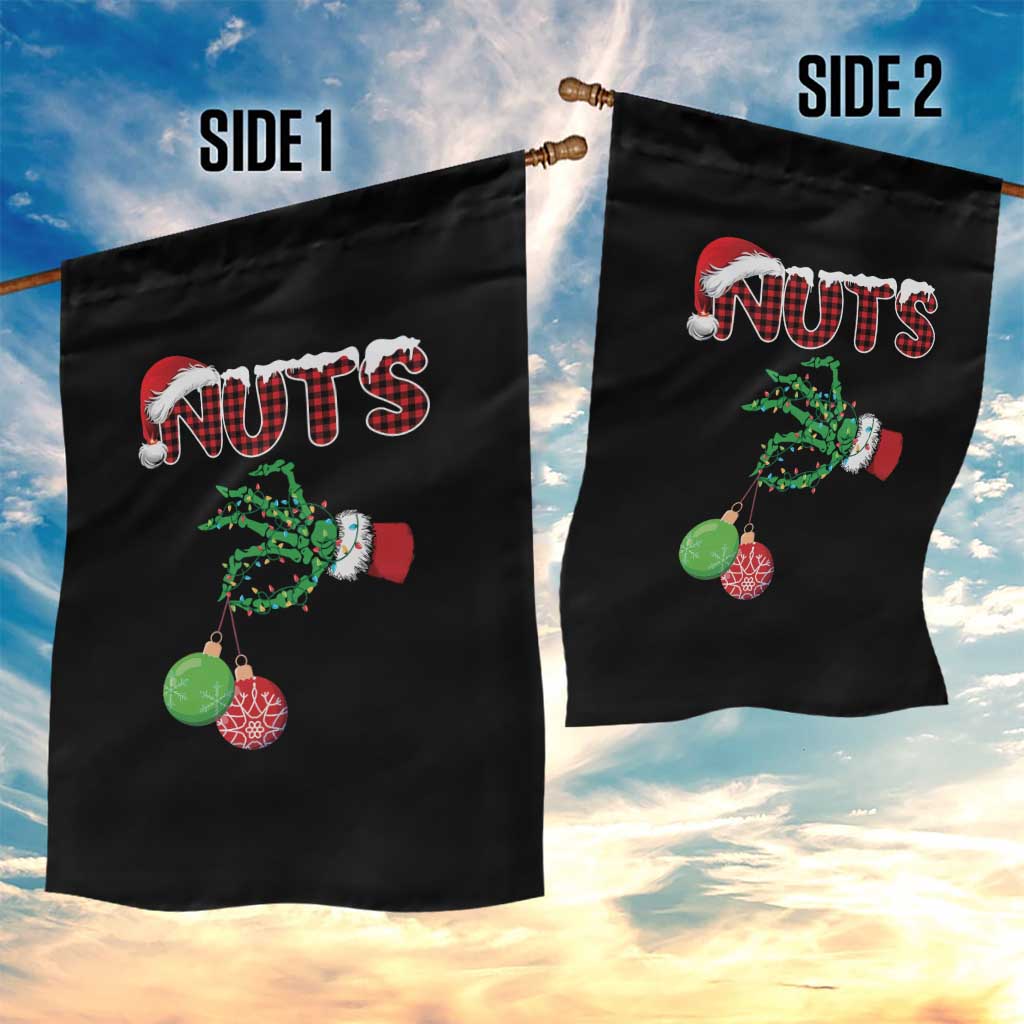 Funny Couples Christmas Garden Flag Chest And Nuts Matching Holiday Skeleton Hand - Wonder Print Shop