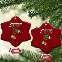 Funny Couples Christmas Ceramic Ornament Chest And Nuts Matching Holiday Skeleton Hand - Wonder Print Shop