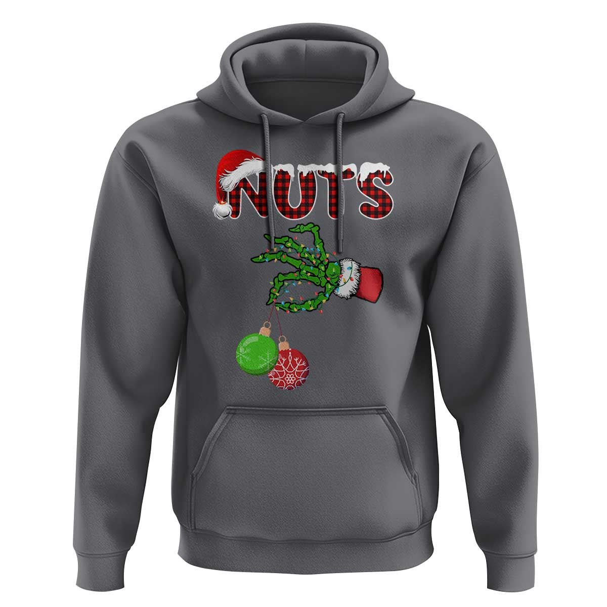 Funny Couples Christmas Hoodie Chest And Nuts Matching Holiday Skeleton Hand - Wonder Print Shop
