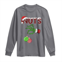 Funny Couples Christmas Long Sleeve Shirt Chest And Nuts Matching Holiday Skeleton Hand - Wonder Print Shop