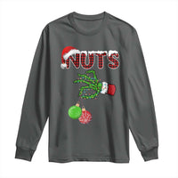Funny Couples Christmas Long Sleeve Shirt Chest And Nuts Matching Holiday Skeleton Hand - Wonder Print Shop