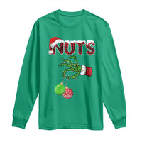 Funny Couples Christmas Long Sleeve Shirt Chest And Nuts Matching Holiday Skeleton Hand - Wonder Print Shop