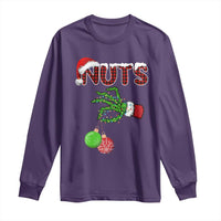 Funny Couples Christmas Long Sleeve Shirt Chest And Nuts Matching Holiday Skeleton Hand - Wonder Print Shop