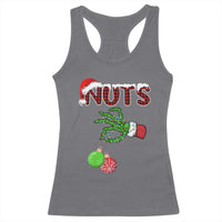 Funny Couples Christmas Racerback Tank Top Chest And Nuts Matching Holiday Skeleton Hand - Wonder Print Shop
