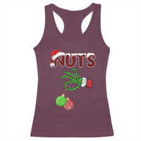 Funny Couples Christmas Racerback Tank Top Chest And Nuts Matching Holiday Skeleton Hand - Wonder Print Shop