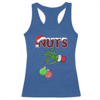 Funny Couples Christmas Racerback Tank Top Chest And Nuts Matching Holiday Skeleton Hand - Wonder Print Shop