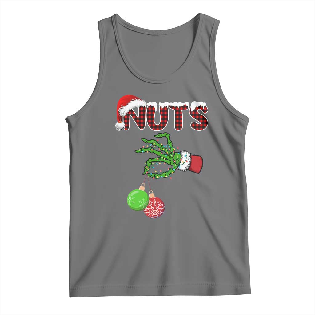 Funny Couples Christmas Tank Top Chest And Nuts Matching Holiday Skeleton Hand - Wonder Print Shop