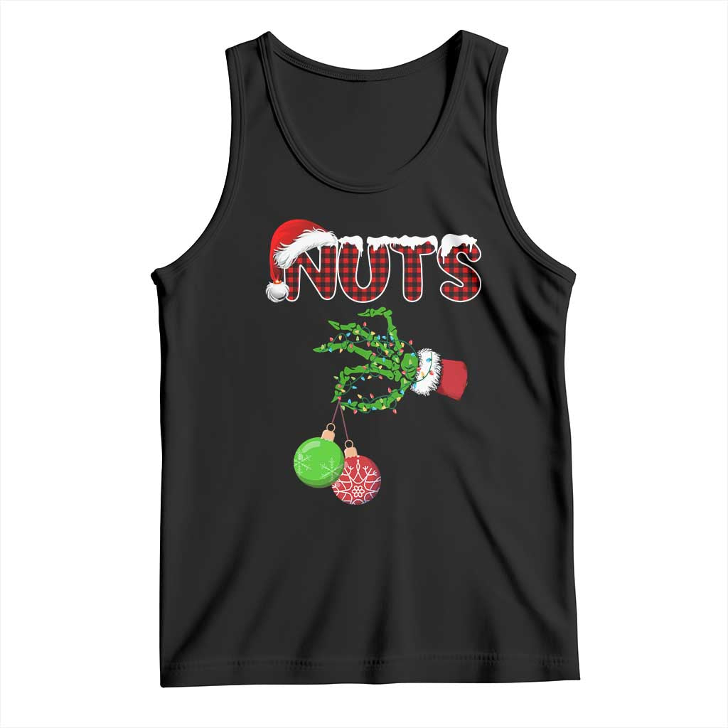 Funny Couples Christmas Tank Top Chest And Nuts Matching Holiday Skeleton Hand - Wonder Print Shop